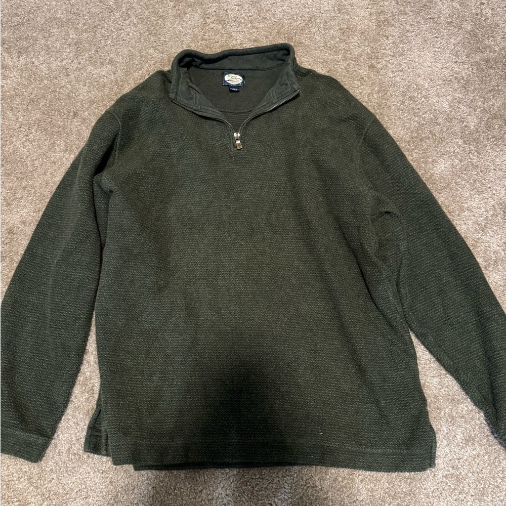Tommy Bahama green quarter zip cotton sweater large size